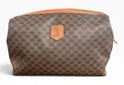 Celine Brown Macadam Toiletry Bag Made In Italy Travel Cosmetic Case Unisex