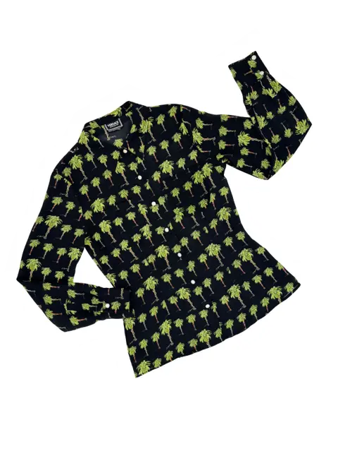 Versace Jeans Couture 90s palm tree print sheer top
