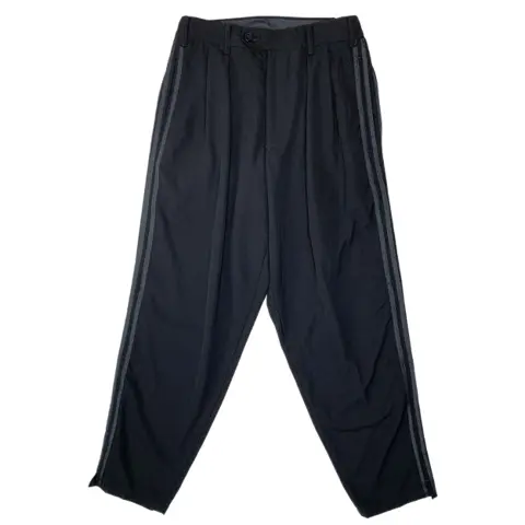 Black-on-Black Adidas 3-Stripes Wool Pants