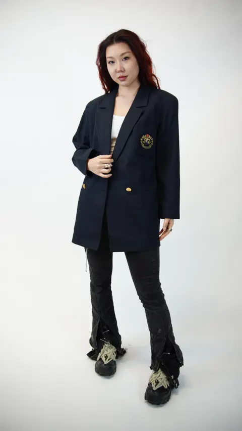 Vintage Burberry Woman Black Blazer