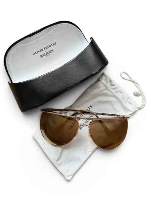Balmain AW/2010 x Oliver Peoples gold aviator sunglasses