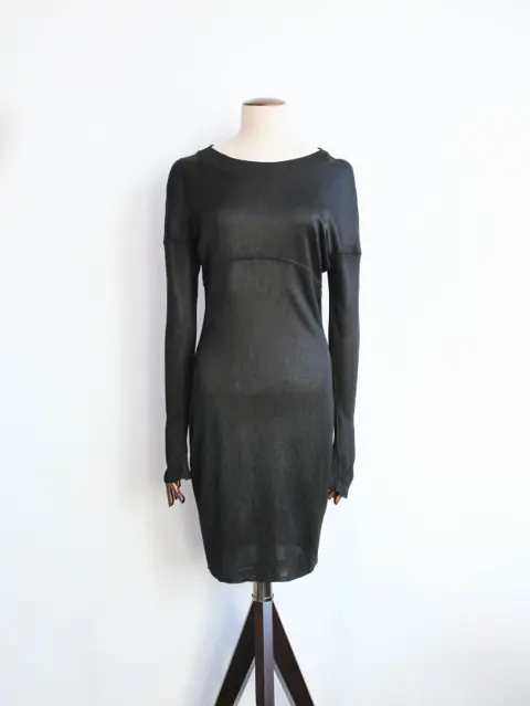Alaïa A/W86 Black Longsleeve Jersey Knit Dress