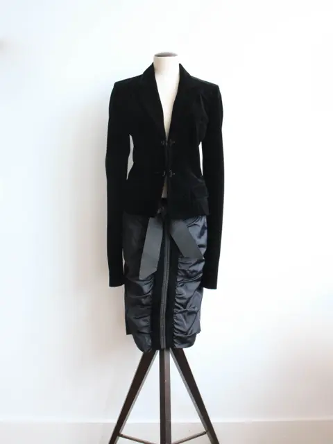 Yves Saint Laurent by Tom Ford A/W02 Black Velvet & Silk Skirt Suit