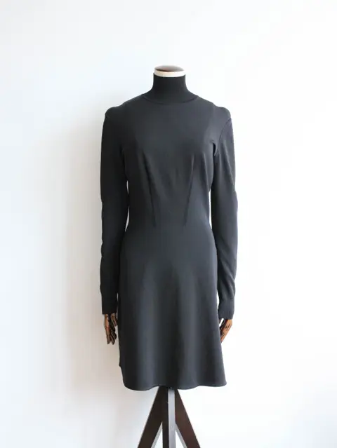Alaia 1990's Vintage Black Knit Turtleneck Skater Dress