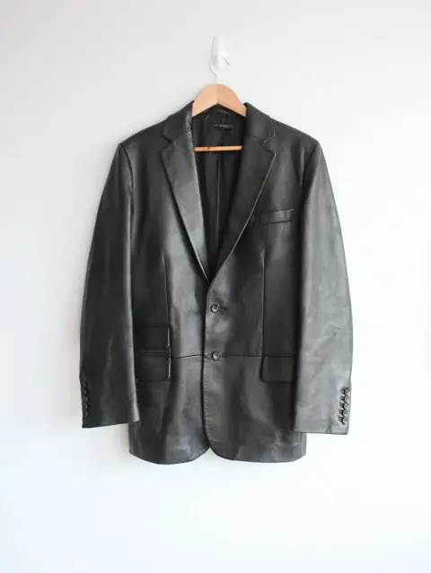 Gucci by Tom Ford Menswear Black Leather Blazer c.1998