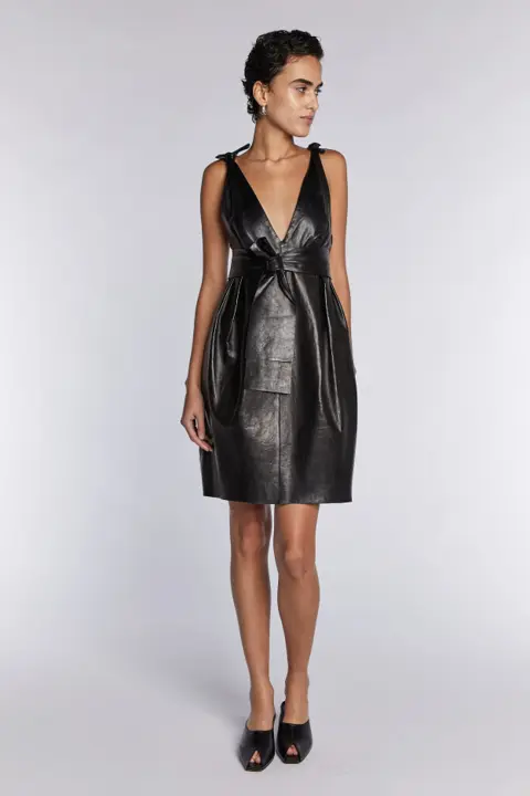 Alexander McQueen Leather Dress With Belt S/S 2006