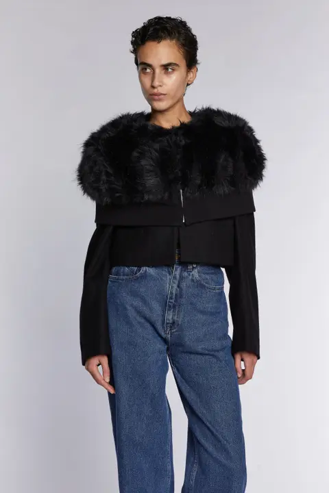 Comme des Garçons Jacket With Faux Fur Collar A/W 1989