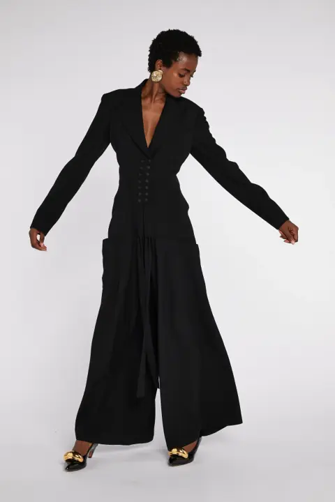 Alaïa Black Jumpsuit with Cinched Waist A/W 1988