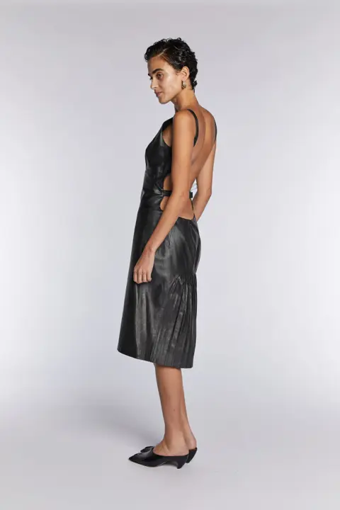 Alexander McQueen Leather Dress with Low Back S/S 1997