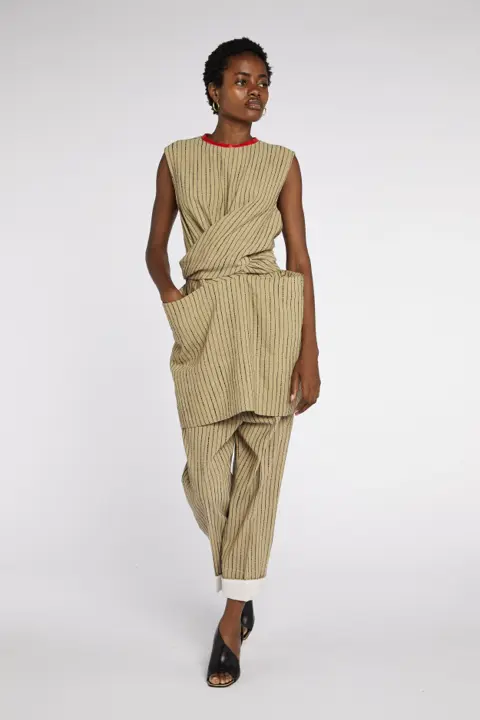 Céline by Phoebe Philo Striped Tunic and Trouser Ensemble PF 2017