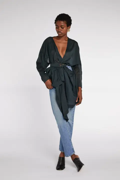 Alaïa Sheer Cotton Wrap Tunic S/S 1984