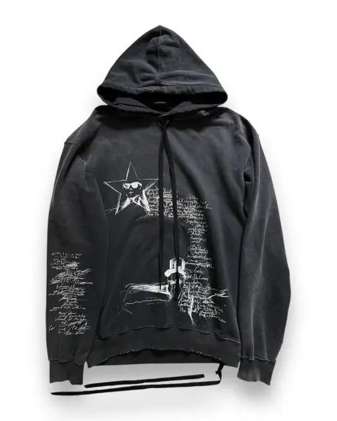 ann demeulemeester sa25 ollie sketchbook hoodie