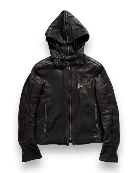 yasuyuki ishii 1/1 goatskin & pigskin dexter sinister leather jacket