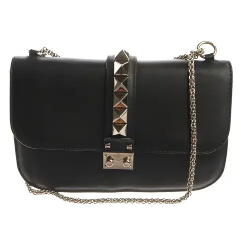 Rockstud Schultertasche Schwarz