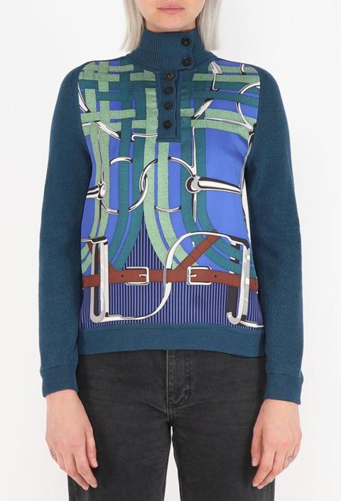 Graphic Silk Knit Sweater