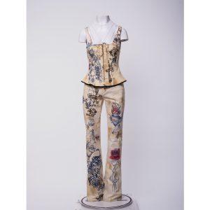 Roberto Cavalli SS 2003 “Tattoo Amor” Top & Trousers Set