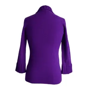 Miu Miu F/W1999 Purple Ruffle Wool Zip Cardigan