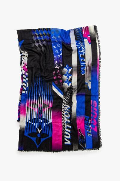 Louis Vuitton „Speedy Race“ Tuch in Kobalt und Schwarz