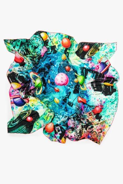 Louis Vuitton “ Pop Cosmic“ Tuch in Bunt und Rot