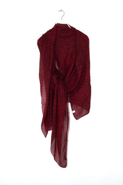 Saint Laurent Tuch mit Leomuster in Rot und Schwarz