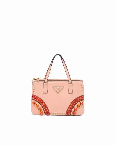 Mini Bejeweled Saffiano Bag