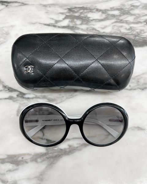 Chanel 5120 black & white circular sunglasses
